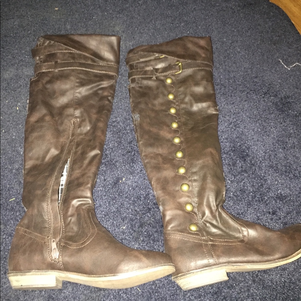 Brown knee boots